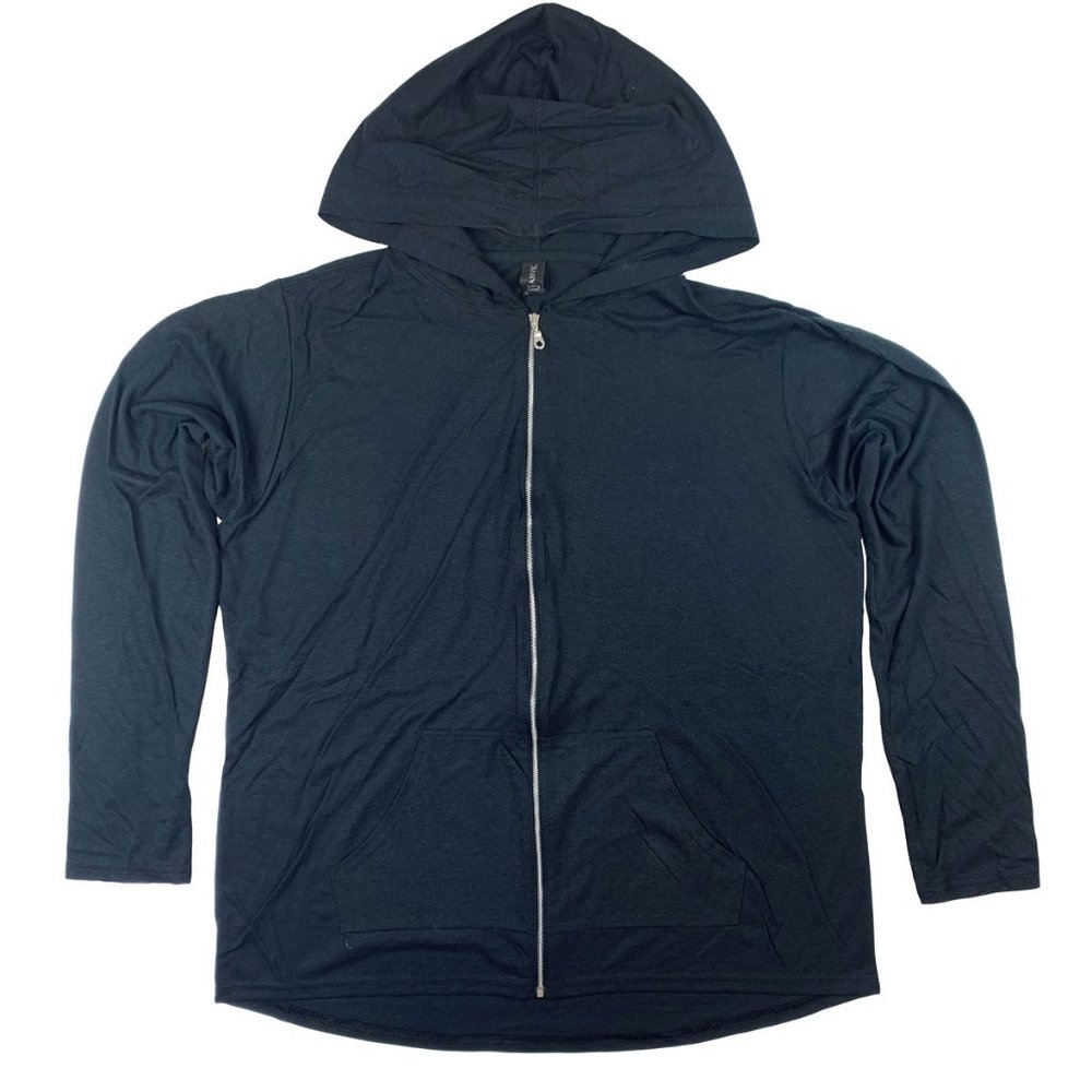 Ladies Tri Blend Hoodie Black Size X-Large Full Zipper,Pockets & Hood